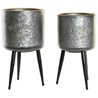 DKD Home Decor Blumentopfset DKD Home Decor Schwarz Grau