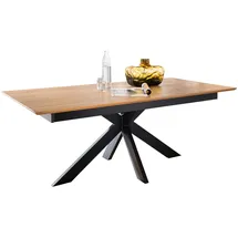 Livetastic Esstisch Braun, Holz, Wildeiche, massiv rechteckig, X-Form, 100x75x180 cm, ausziehbar, Esszimmer, Tische, Esstische, Esstische ausziehbar