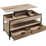 Couchtisch mit Schubladen und offnem Fach höhenverstellbar