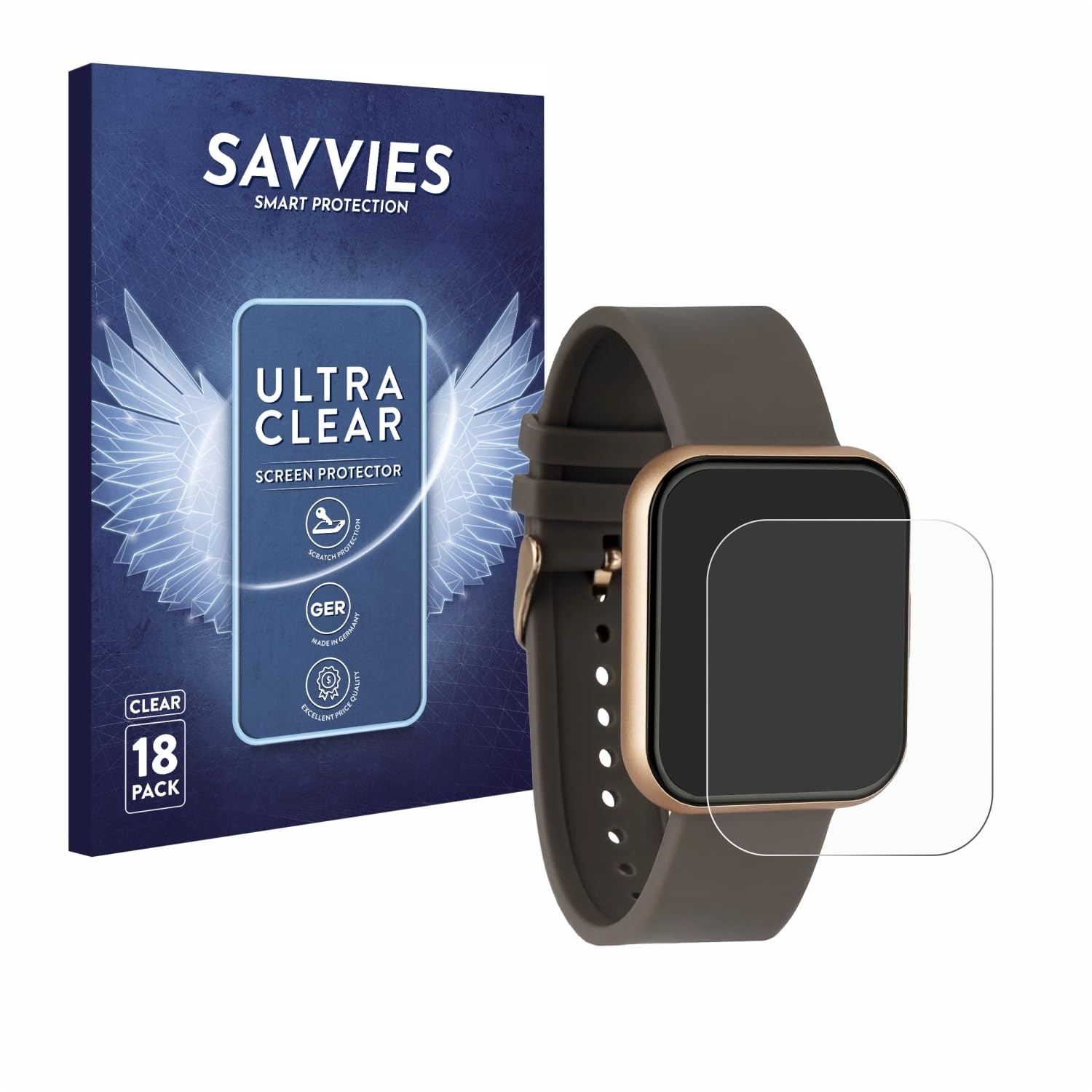 Savvies 18 Stück Schutzfolie für Xcoast X-Watch IVE2 Displayschutz-Folie Ultra-Transparent