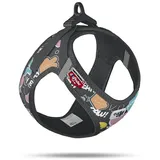 Curli Clasp Vest Hundegeschirr Comic Black 3XS