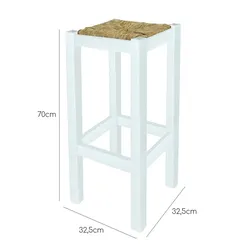 Aranaz MUEBLEAR - Rustikaler Hocker hoch Weiß