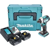 Makita DTD 154 RGJ Akku Schlagschrauber 18 V 175 Nm 1/4" Brushless + 2x Akku 6,0 Ah + Makpac