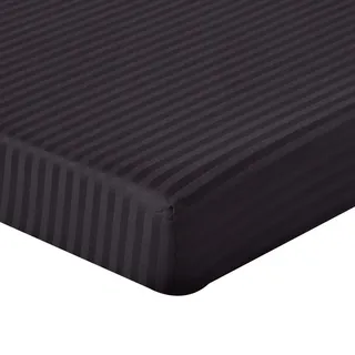 Homescapes Spannbettlaken schwarz mit Satin-Streifen, 100% ägyptische Baumwolle, Betttuch mit Gummizug, Fadendichte 330