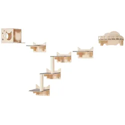 VEVOR Kletterwand Katzen Wandliege Katzenliege Katzenbett Katzenregal 5er-Set