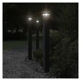 vidaXL Außenleuchte Aluminium 110 cm 3er Set schwarz