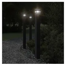 vidaXL Außenleuchte Aluminium 110 cm 3er Set schwarz