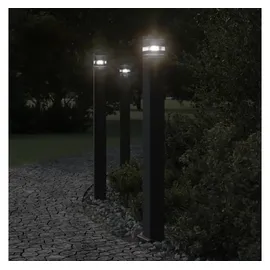 vidaXL Außenleuchte Aluminium 110 cm 3er Set schwarz