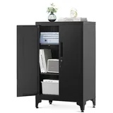 Songmics Aktenschrank Aktenschrank, Mehrzweckschrank, Büroschrank mit 2 Türen