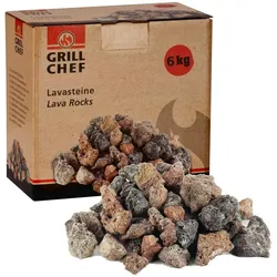 Lavasteine 6kg zum Grillen Nachfüllpackung für Lavastein-Gasgrills  Für Gasgrill, Backofen und Elektrogrill geeignet -  Naturstein als Grillzubehör