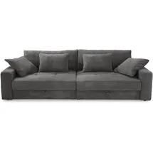 luma-home schönes für dein zuhause Big-Sofa als bequeme Lounge-Garnitur mit 2 Bettkästen, viel Stauraum, B284/T113/H84 cm, gesteppte Sitzfläche, Couch mit Rückenkissen und Zierkissen, moderner weicher Cord-Bezug in Dunkelgrau