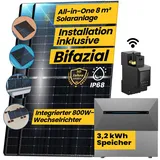 EPP.Solar® All In One 2000W Solaranlage Komplettset mit Speicher inkl. Installation, 3,2 kWh Anker SOLIX Solarbank E1600 PRO, Smarter Zähler- 4x500W Bifaziale Solarmodule, Wechselrichter mit APP&WiFi