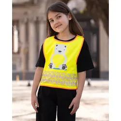 Korntex Kinder Warnweste Funtastic Wildlife - signal yellow - XXS (3-4 Jahre)