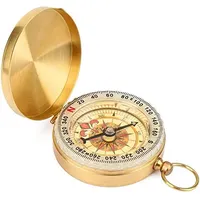 Mitening Kompass Outdoor, Portable Messingkompass Taschenkompass Klassischer Wasserdichter Marschkompass Taschenuhr Flip-Open mit Leuchtziffern für Camping Wandern Jagd und Aktivitäten im Freien