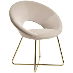Esszimmerstuhl `Neto`: Samtbezug, Metallbeine, Kunststoffnoppen. Beige | Kadima Design