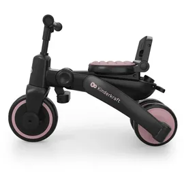 Kinderkraft JAZZ 3 Dreirad faltbar ab ca. 9 Monaten bis 25 kg, 360° drehbarer Sitz, Halbliegeposition vorwärts/rückwärts, UPF 50+ Verdeck wasserabweisend, Freilauf & Lenkermodus, kompakt faltbar, Rosa