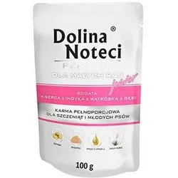 Dolina Noteci PREMIUM für kleine Hunderassen JUNIOR reich an Putenherzen mit Gänseleber 100g