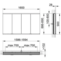 Keuco Royal Modular 2.0 Spiegelschrank 800420161000500 1600 x 900