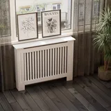 Hago Heizkörperverkleidung Holz 112x19x82cm Weiß Landhaus