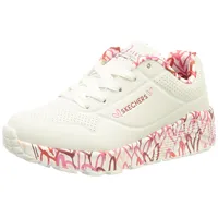 SKECHERS Mädchen Uno Lite Lovely Luv Sneaker, White Synthetic Red Pink Trim, 34