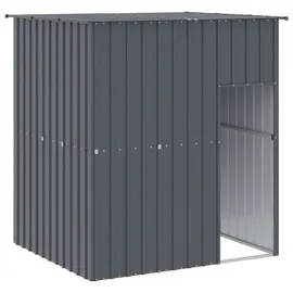vidaXL Hundehütte mit Dach Hellgrau 165x153x181 cm Verzinkter Stahl