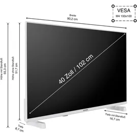 Telefunken XF40TO750S-W 40" LED Full HD TV weiß