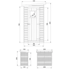 TIMBELA Gartenhaus 2,05 x 1,01 m Beige