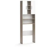 Vicco Waschmaschinenschrank Luis, 190x64cm Weiß Sonoma Badschrank Hochschrank