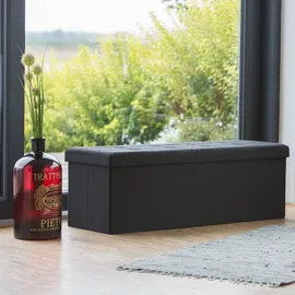 Relaxdays Sitzbank Faltbar Schwarz 38 x 114 x 38 cm