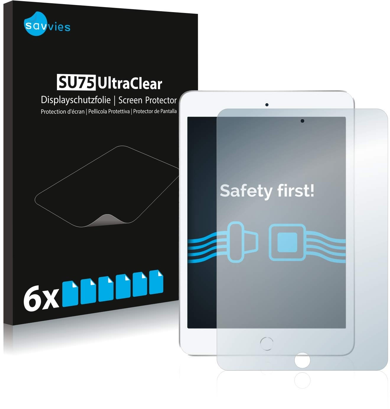 Savvies 6 Stück Schutzfolie für Apple iPad Mini 7.9" 2019 (5. Gen.) Displayschutz-Folie Ultra-Transparent
