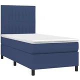 vidaXL Boxspringbett mit Matratze Blau 100x200 cm Stoff