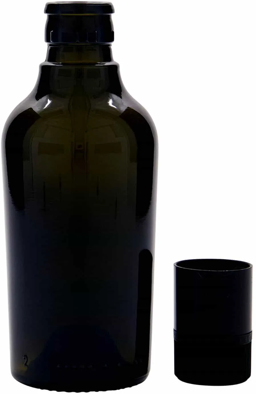 250 ml Bottiglia olio/aceto 'Oleum', vetro, verde antico, imboccatura: DOP