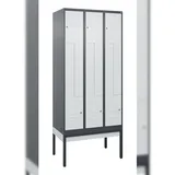 C+P Z-Spind Classic PLUS, Gestell, 6 Abteile, HxBxT 212x90x50cm, Zylinderschloss, Anthrazit/Hellgrau von PROREGAL