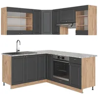 Vicco Fame-Line, Anthrazit Landhaus/Goldkraft Eiche 160 x 190 cm