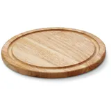 Continenta Fleischteller mit Saftrille aus Gummibaumholz, Steakteller, Steakbrett, Fleischbrett, rund, Größe: Ø 25 x 1,8 cm