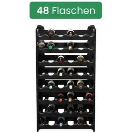 ARTECSIS Weinregal stapelbar 48 Flaschen Schwarz