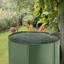 Tectake Regentonne mit Hahn und Überlaufschutz 380 l Grün