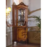 JVmoebel Eckvitrine Barocke Eckvitrine für das Wohnzimmer - Eleganter Vitrinenschrank Made in Europa braun