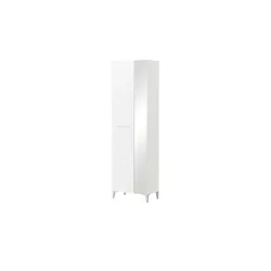 Garderobenschrank mit Spiegeltür  Valeggio , weiß , Maße (cm): B: 58 H: 195 T: 35