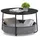 VASAGLE LILEA Kollektion - Couchtisch rund, Tisch mit Stauraum, Beistelltisch, Wohnzimmertisch mit Korb aus Stoff, modern, Metallrahmen, tintenschwarz-schiefergrau LCT244B56