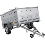 Einachsiger Anhänger auf Blattfedern 230x125 UNITRAILER GARDEN 230/R KIPP mit BIS-Seitenwänden und Aluminiumabdeckung