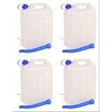 BURI Kanister Wasserkanister 4x 10 Liter Auslaufhahn Ausgießtülle Camping Wasserbehä weiß