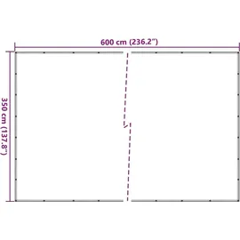 vidaXL Anhängernetz 3,5 x 6 m Schwarz