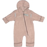 Hoppediz Overall aus Bio-Baumwolle, extra lange Beine - perfekt für die Babytrage, Umschlagbündchen an Händen und Füßen - rosenquarz 50-56