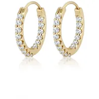 Elli Premium Paar Creolen Creolen Topas Weiß 375 Gelbgold goldfarben
