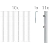 GAH Alberts Alberts Komplettset Doppelstabmattenzaun Überstand, 2,5 m Matten, Feuerverzinkt, 6|5|6, Klemmlasche