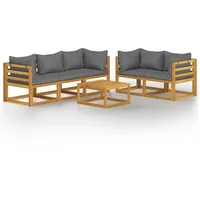 vidaXL Garten-Lounge-Set 6-tlg. grau