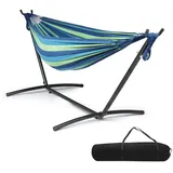 VINGLI Hängematte Hängematte Gestell mit ca.204 kg Tragfähigkeit, Höhenverstellbar blau|grün