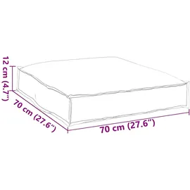 vidaXL Palettenkissen 70 x 70 x 12 cm Creme 1 St.