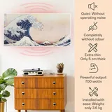 Klarstein Wonderwall Air Art Smart Infrarotheizung 120x60cm 700W Wandinstallation App-Steuerung Wellen Mehrfarbig